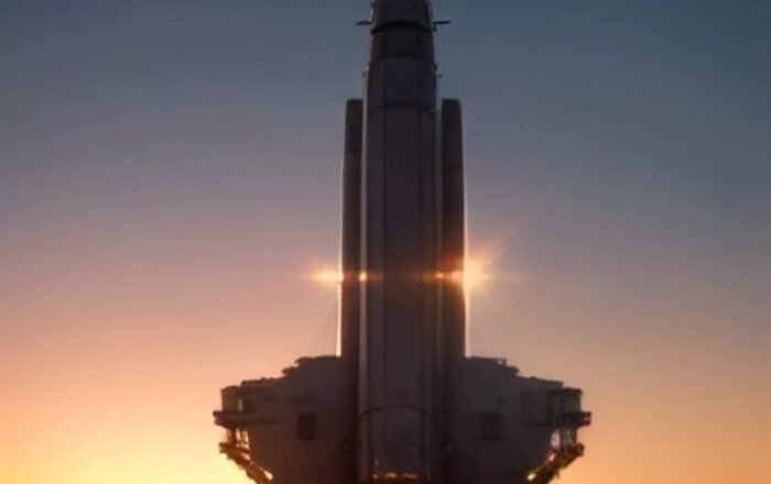 SpaceX Starship rocket on the launchpad during golden hour, representing modern aerospace economics.