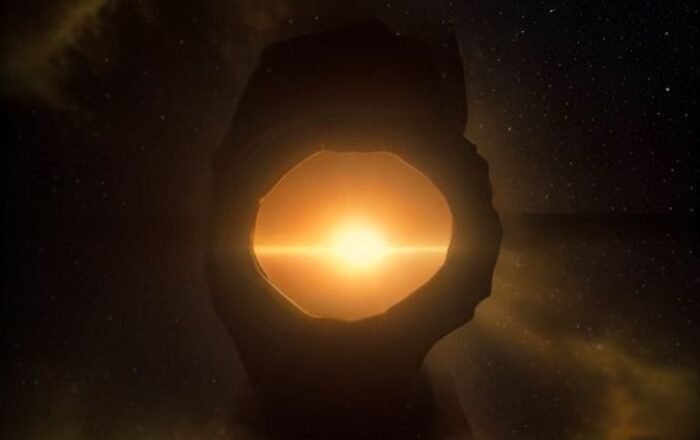 The James Webb Space Telescope operating in deep space with a glowing exoplanet visible in the background.